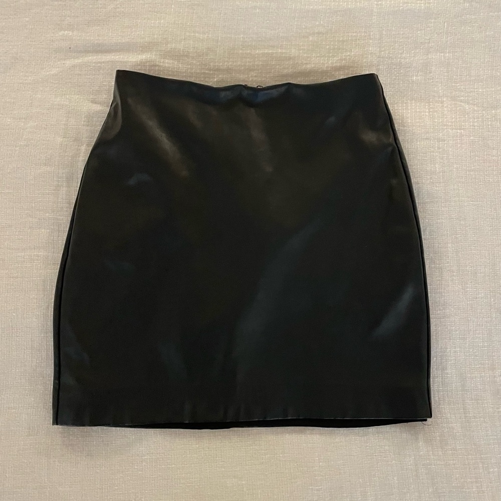 Aritzia Black Leather Mini Skirt